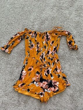 Floral Off-Shoulder One-Piece Romper